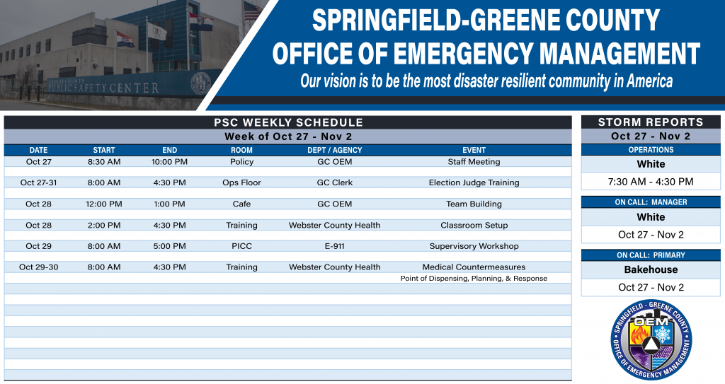 10-27-2025 - PSC Schedule