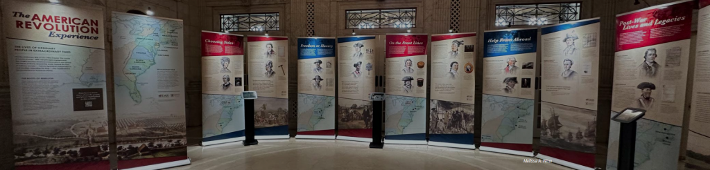 A Panoramic view of all the informational banners of the traveling exhibit